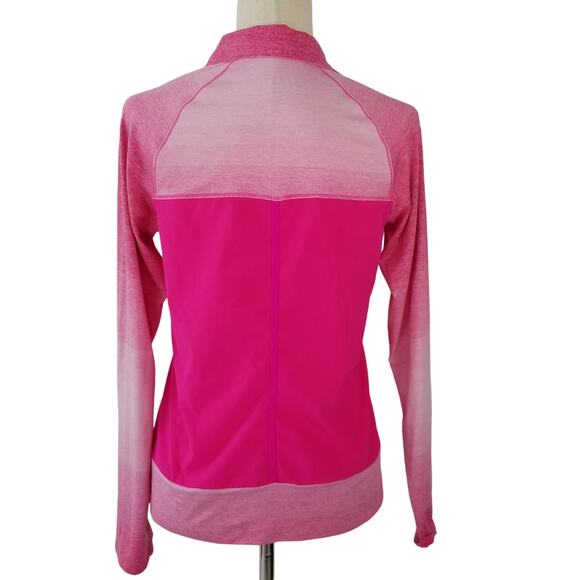 Adidas Pink Fade Quarter Zip Long Sleeve Activewear Top Zippered Pockets Size S - Picture 3 of 4